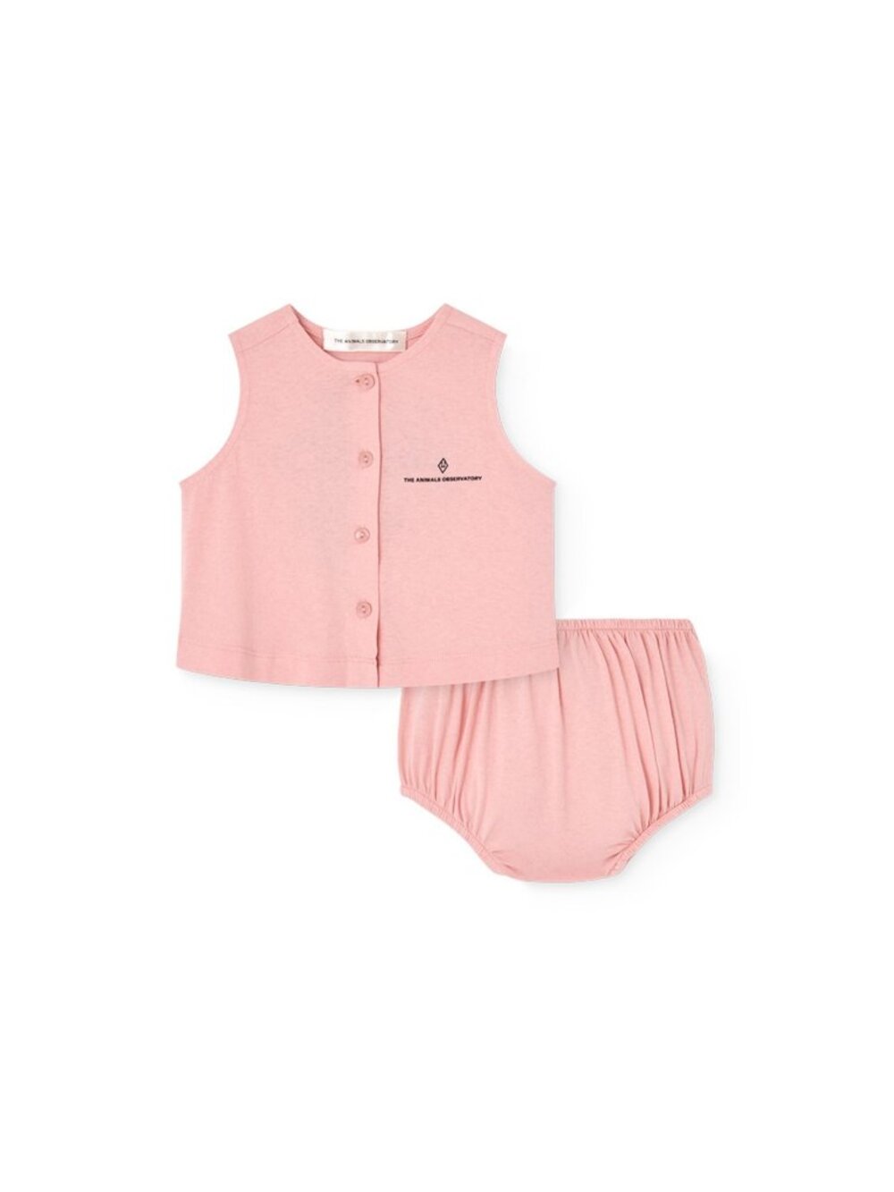 The Animals Observatory Soft Pink Newt Set Top + Bloomers 18M NWT